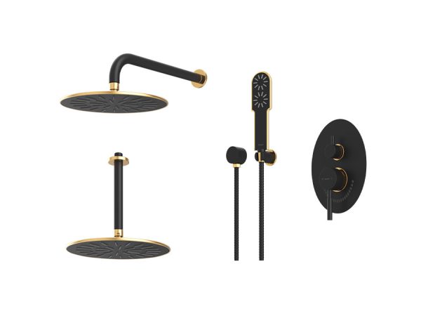 Rogen shower Concealed Black Gold Tip3